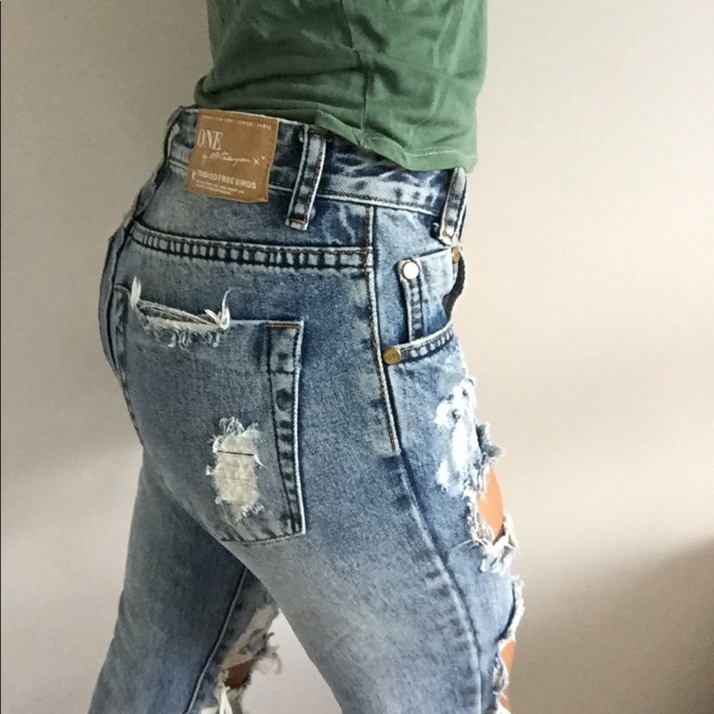 One Teaspoon Distressed Acid wash jeans